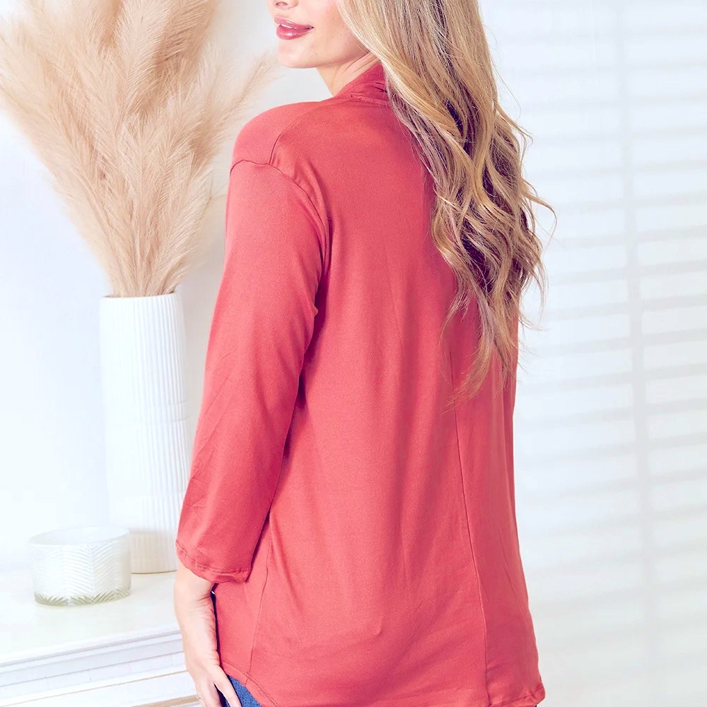 NWT Orange Open Front Basic Cardigan - Picture 4 of 4